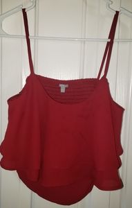 Charlotte russe burgandy crop Top small